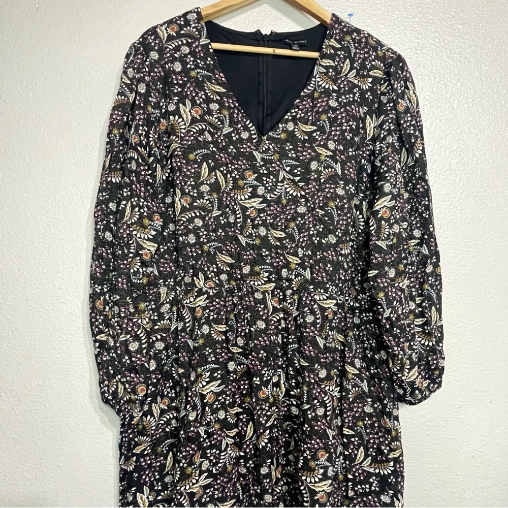 Lane Bryant wrap black white Sleeves print Midi Dress - Picture 10 of 16